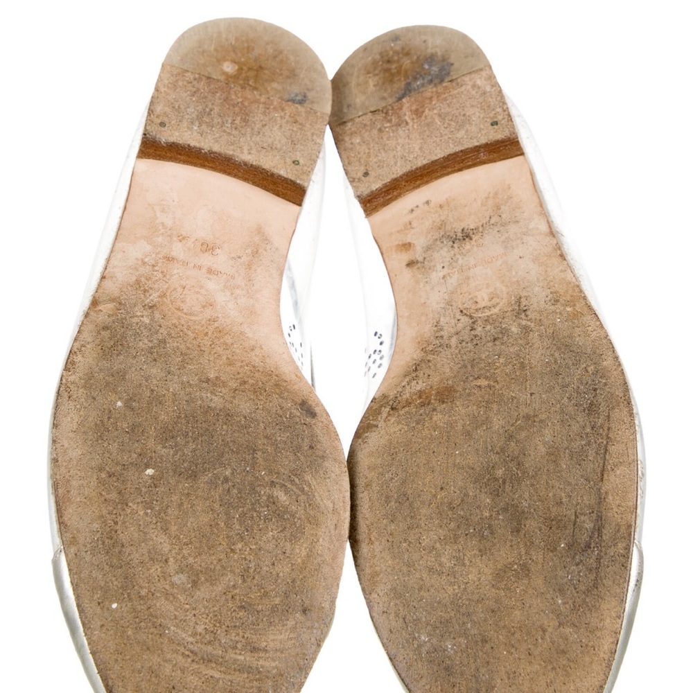 CHANEL Silver Leather Slingback Flats - Picture 5 of 13
